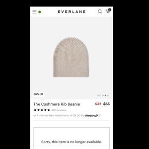 Everlane Oatmeal Cashmere Beanie Winter hat